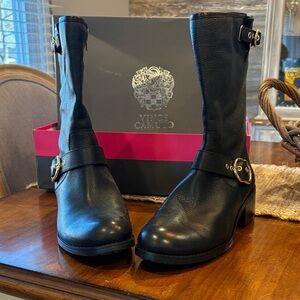 Vince Camuto Black Leather Heeled Boots
